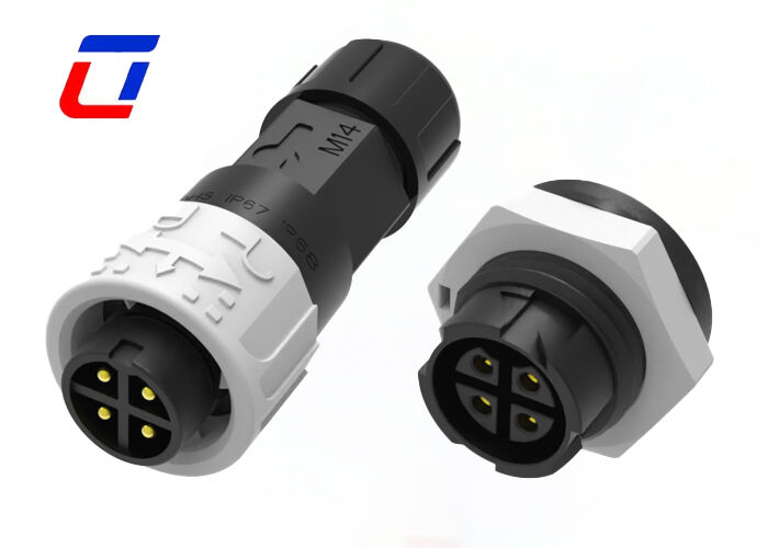 10A M16 4ピンの電気コネクタ プッシュロックアウトドアワイヤ ボードコネクタ