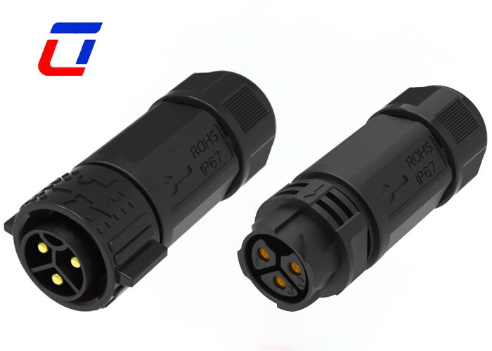 M25 3ピン 50A 男性から女性接続器 IP67 防水電気接続器 600V