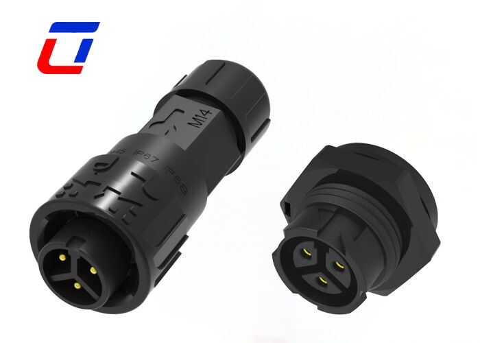 M16 3コア 防水ケーブルコネクタ DC クイックロック 銅 金属電源コネクタ