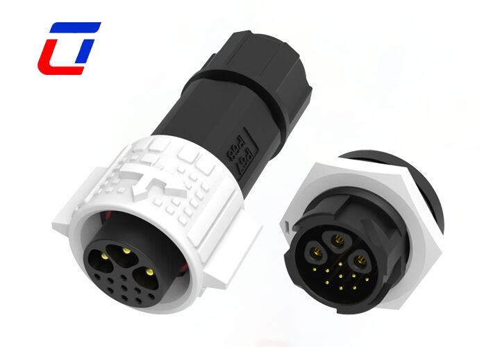 PA66 M19 3+9 ピン信号と電源コネクタ IP67 円形パネルマウントコネクタ