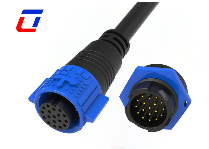 M19 IP67 18 ピン ケーブル コネクタ屋外防水クイック コネクタ通信機器へ