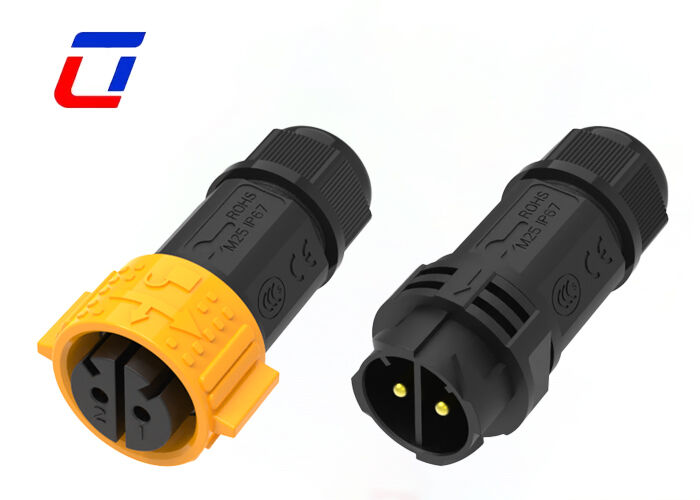 高電流 50A M25 防水電源コネクタ 2ピン PA66 ウリンコン 円回接続器