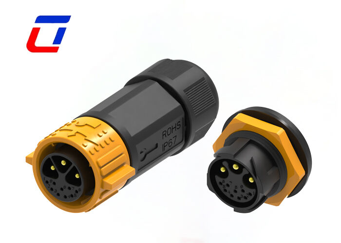 3 + 9 ピン M25 15 + 5A 円形パネル マウント コネクタ屋外防水コネクタ工場