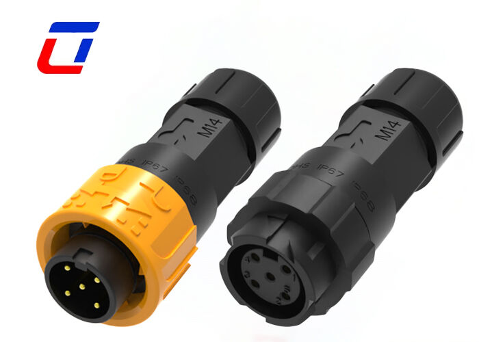 8A M16 5ピン 屋外電源コネクタ プラスチック製 PA66 300V 防水 速鍵コネクタ