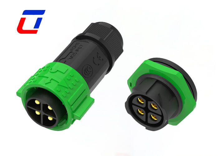 M25 600V 50A 防水 DC 電源コネクタ プラスチック男性女性コネクタ 4 ピン