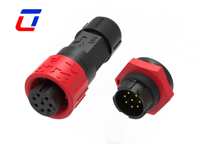 M16 8 ピン LED ワイヤーワイヤ/ボードコネクタ 300V 防水景観照明コネクタ