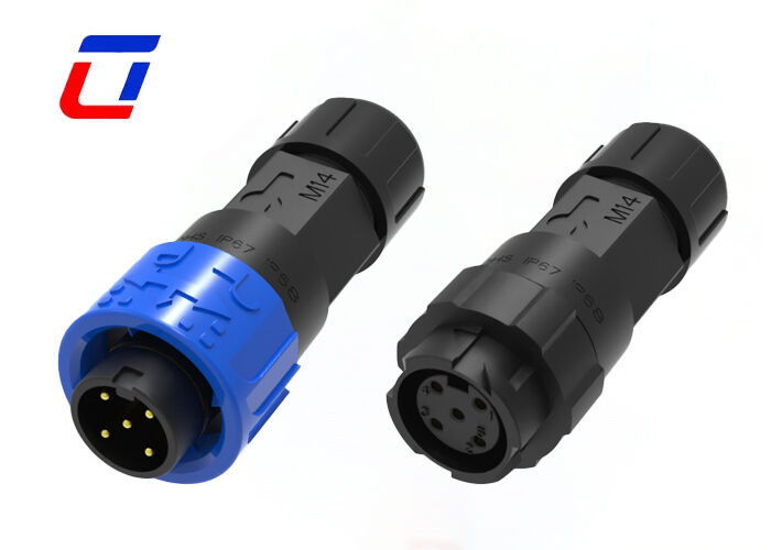 8A M16 5 ピン IP67 電源コネクタ ODM 屋外防水プッシュ ロック コネクタ