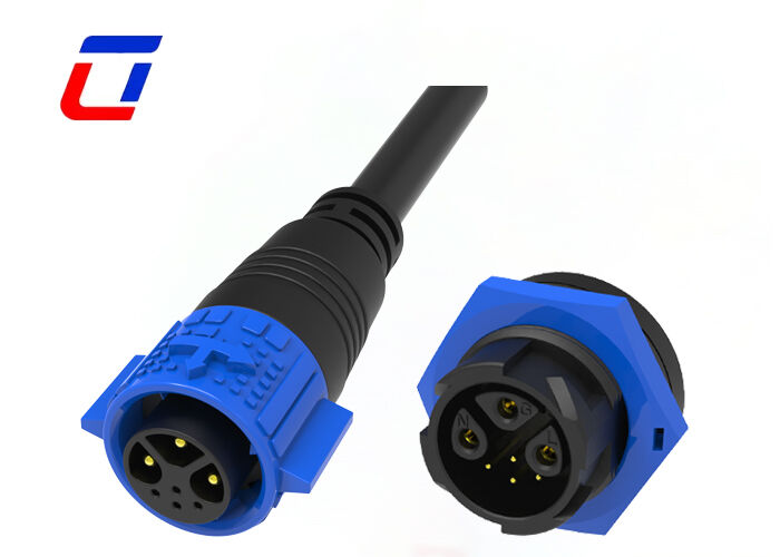 15A+5A M19 3+4 ピン IP67 コネクタ 300V 防水電源信号ワイヤ接続