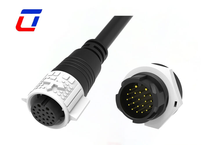 IP67 M19 防水クイックディスコネクト ワイヤー対基板コネクタ 2+20ピン 電源および信号用