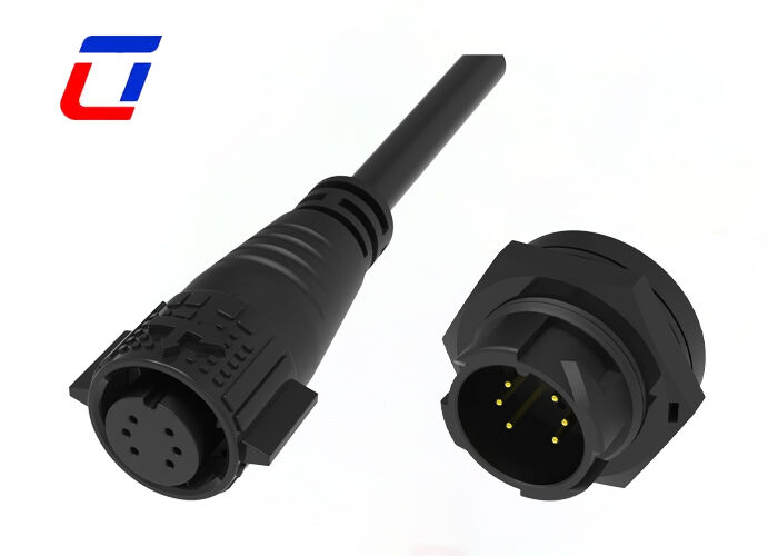 低電流 10A クイックリリースワイヤーコネクタ M19 6ピン データ 300V 防水コネクタ
