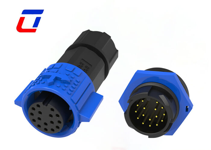 PA66 16ピン M19 パネルマウント円形コネクタ 5A IP67 防水クイックコネクタ