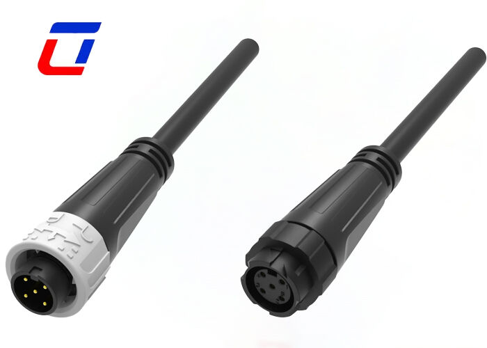 防水屋外ケーブルコネクタ 8A 125V プッシュロック M16 5ピン電源コネクタ