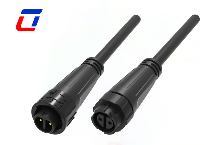 M16 IP67 2ピン 防水コネクタ 10A UL クイックロック電源コネクタ