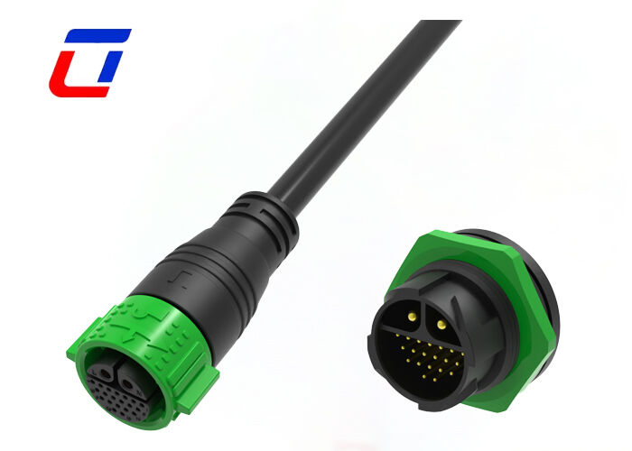 2+20ピン M25 20A+5A 電源信号コネクタ IP67 マルチピン防水コネクタ タイプ