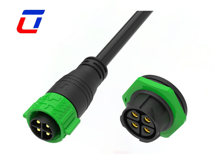 600V Quick Disconnect Wire Connectors M25 4 Pin Plastic PA66 IP67 Waterproof Connector